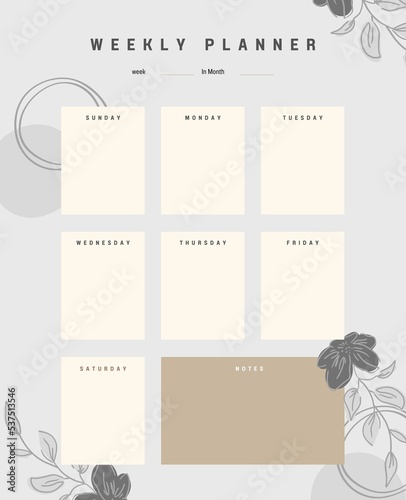 planner template for one week.
