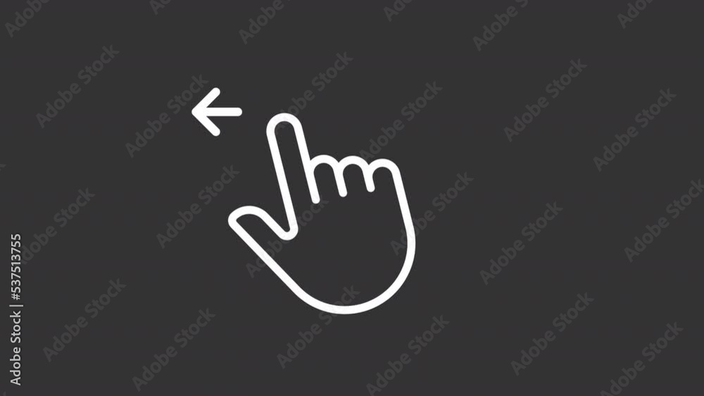 Animated move left white linear icon. Digital device interaction. Touchpad control. Seamless loop HD video with alpha channel on transparent background. Motion graphic design for night mode Animated move left white linear icon. Digital device interaction. Touchpad control. Seamless loop HD video with alpha channel on transparent background. Motion graphic design for night mode