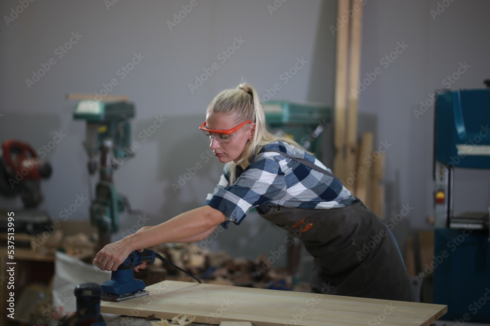 Carpenters Assembling Furniture, Small business in wood DIY workplace office background Carpenters Assembling Furniture, Small business in wood DIY workplace office background