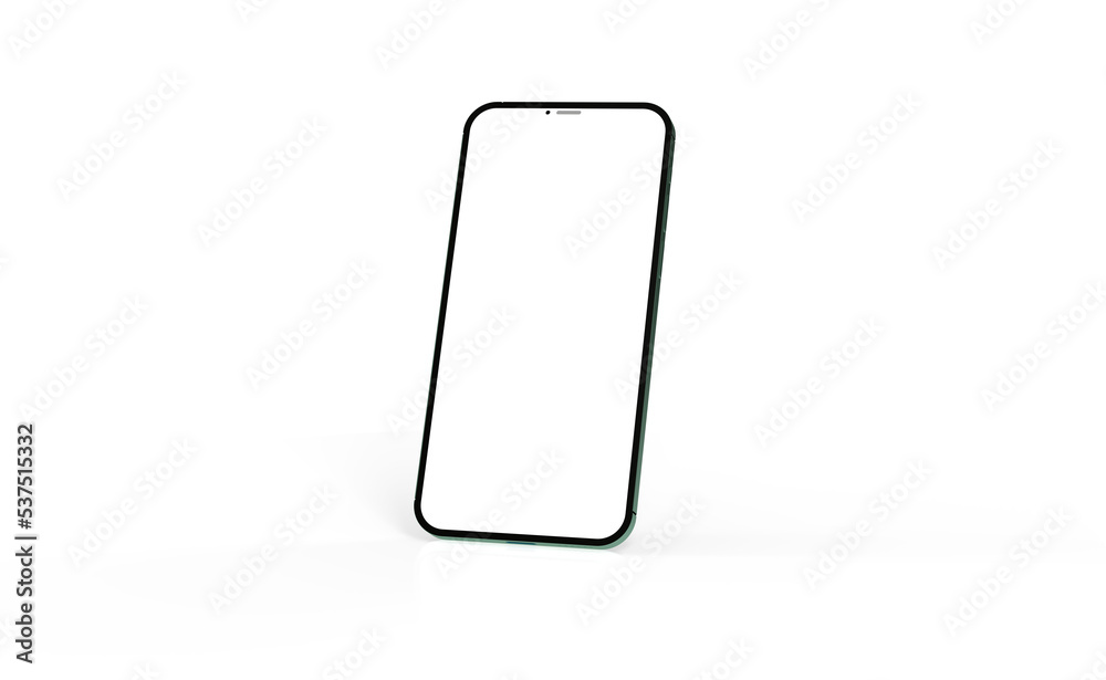 Modern glass smartphone hanging over the table Modern glass smartphone hanging over the table
