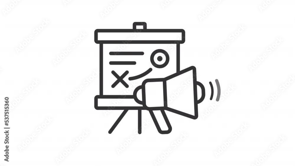 Animated promo strategy linear icon. Business approach. Advertising campaign plan. Seamless loop HD video with alpha channel on transparent background. Outline motion graphic animation Animated promo strategy linear icon. Business approach. Advertising campaign plan. Seamless loop HD video with alpha channel on transparent background. Outline motion graphic animation
