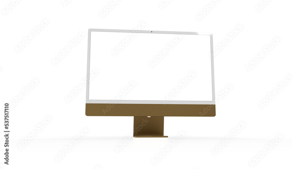 Workspace blank screen desktop computer, Mockup computer Workspace blank screen desktop computer, Mockup computer