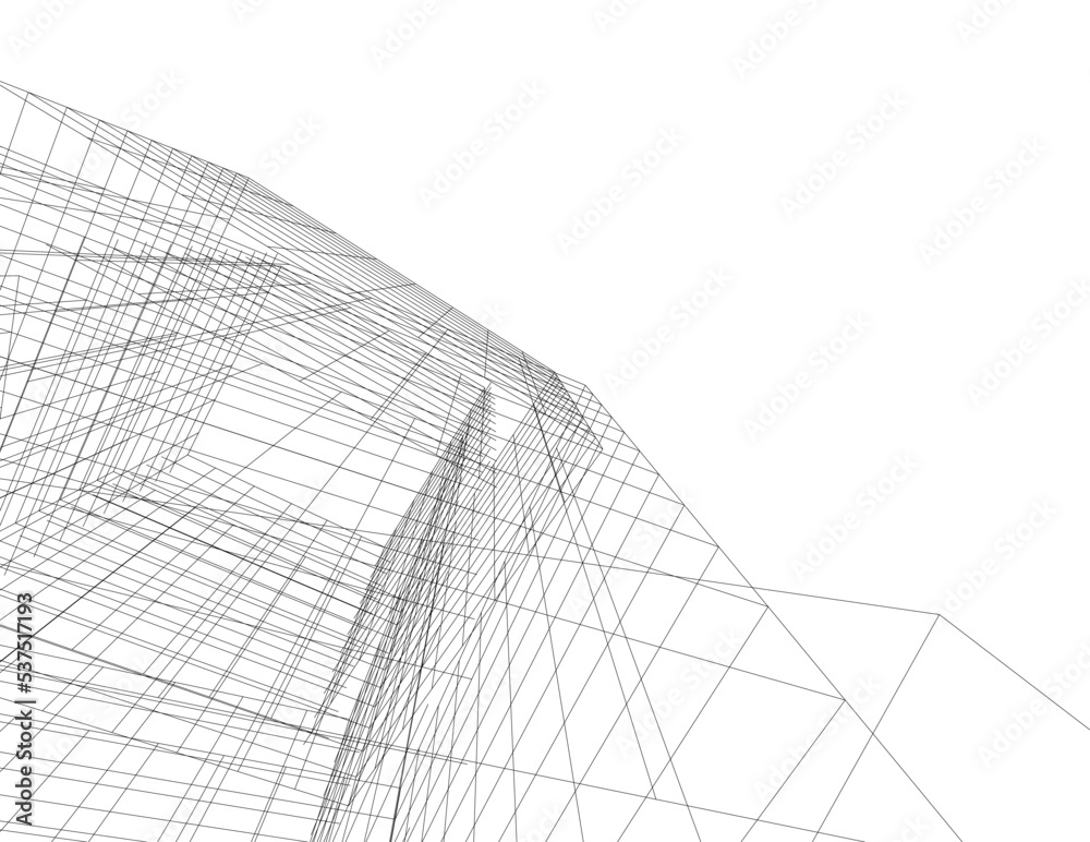 Abstract architecture vector 3d illustration Abstract architecture vector 3d illustration