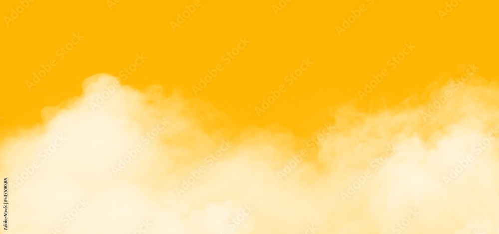 © wasan - Bright yellow sky and beautiful clouds