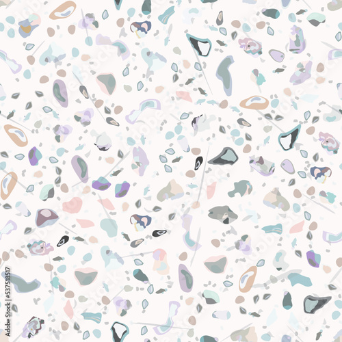 Terrazzo Texture Vector. Flooring Seamless Pattern