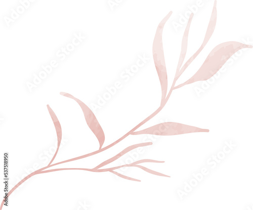 Watercolor leaf branch