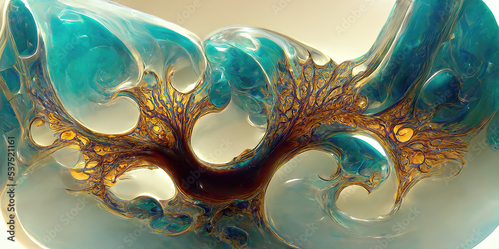 © ARThitecture - Organic abstract colorful fractal shapes and crystal lines background as wallpaper