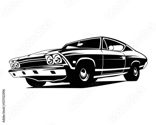 isolated american muscle car illustration vector 