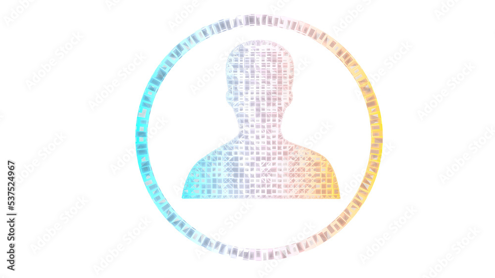 Fototapeta premium Abstract human head, 3d render, artificial intelligence concept.