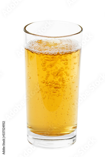 Glass of apple juice isolated on transparent background. PNG format	
