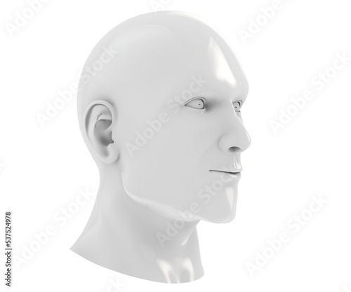 Abstract human head, 3d render, artificial intelligence concept.