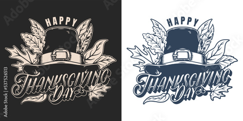 Thanksgiving Day poster vintage monochrome