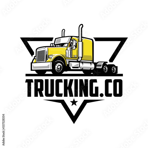 Trucking company ready made logo emblem vector isolated