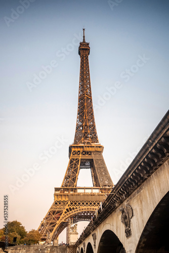 Photography The Eiffel Tower in Paris France, at sunset