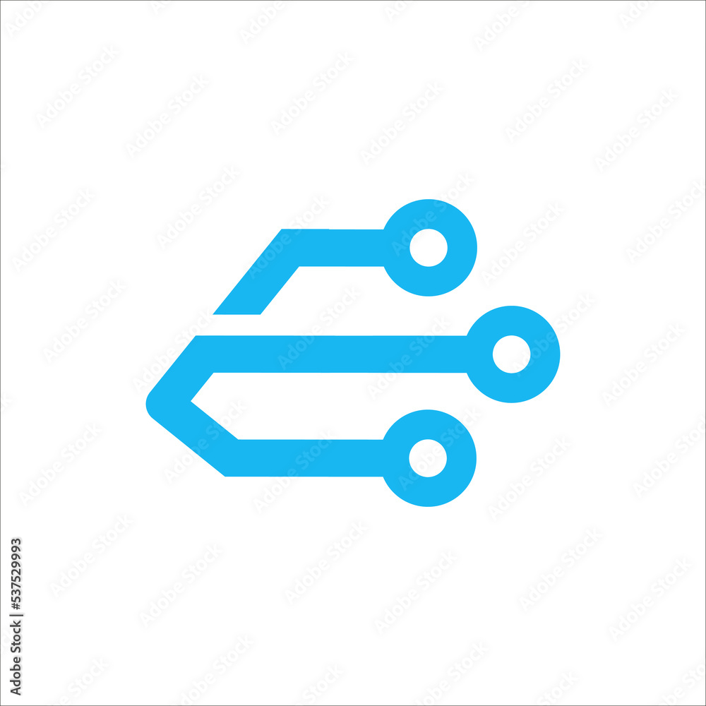 E circuit board connection logo design vector sign E circuit board connection logo design vector sign