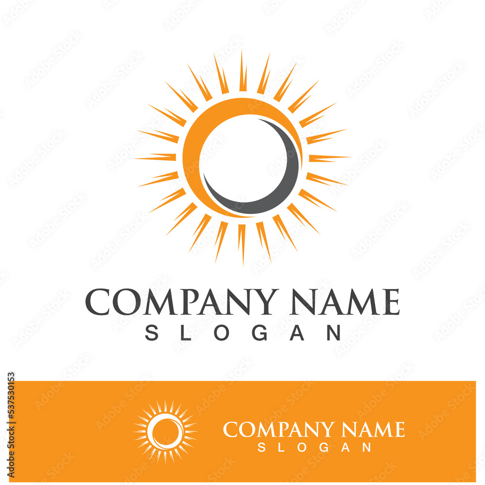 Fototapeta premium Creative sun concept logo illustration