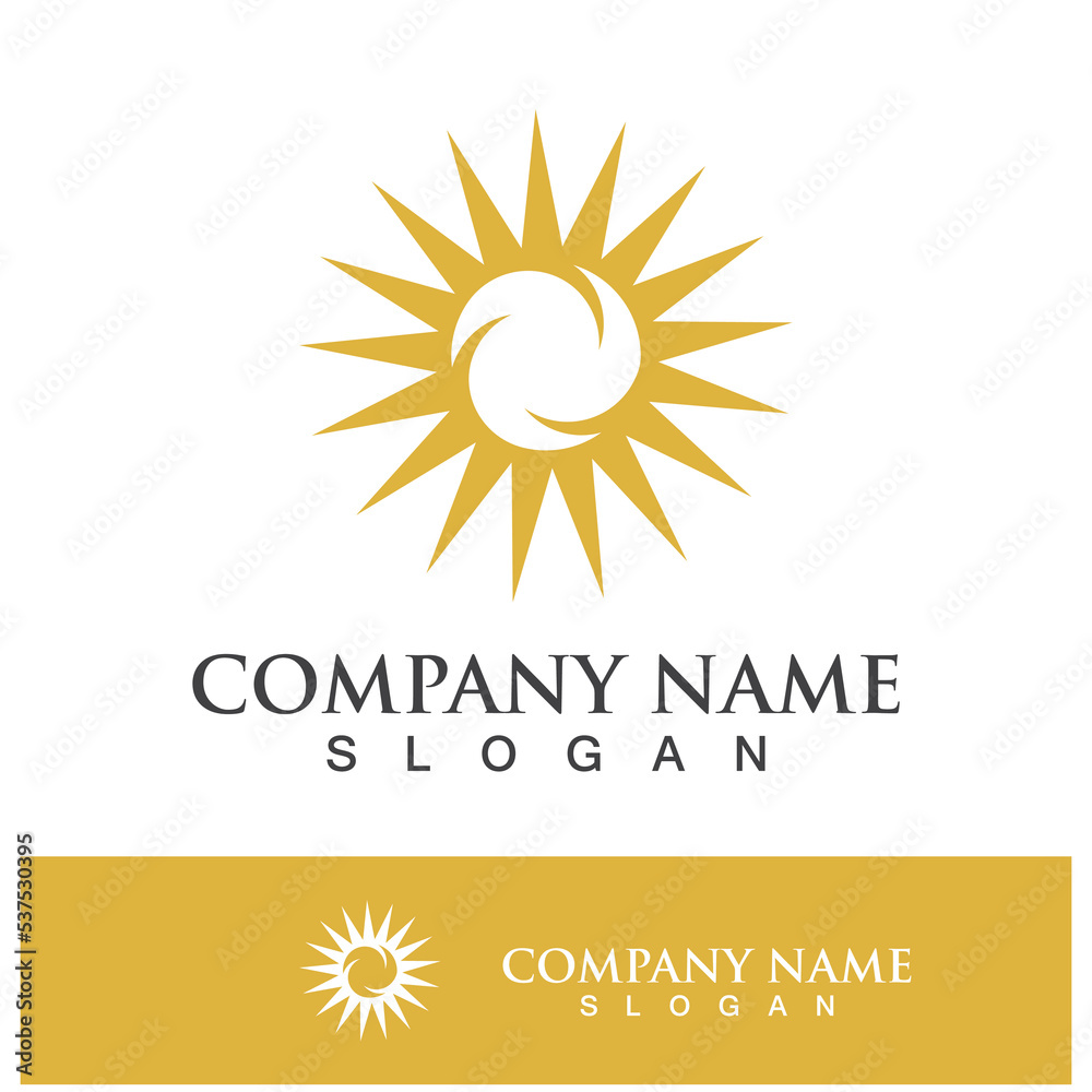 Fototapeta premium Creative sun concept logo illustration