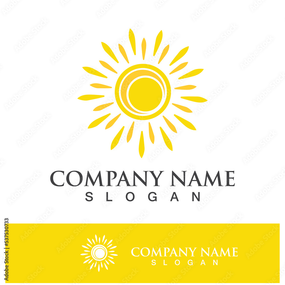 Fototapeta premium Creative sun concept logo illustration