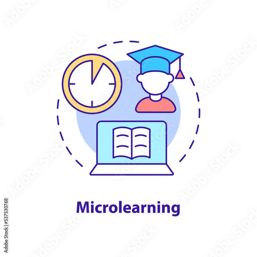 Microlearning concept icon. Short time lessons. Electronic learning method abstract idea thin line illustration. Isolated outline drawing