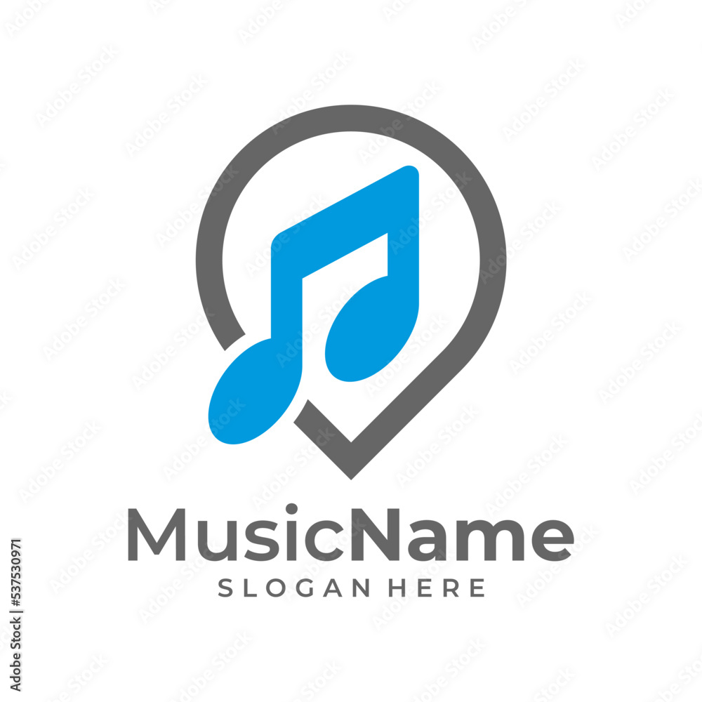 Music Point Logo Vector Icon Illustration. Point Music logo design template Music Point Logo Vector Icon Illustration. Point Music logo design template