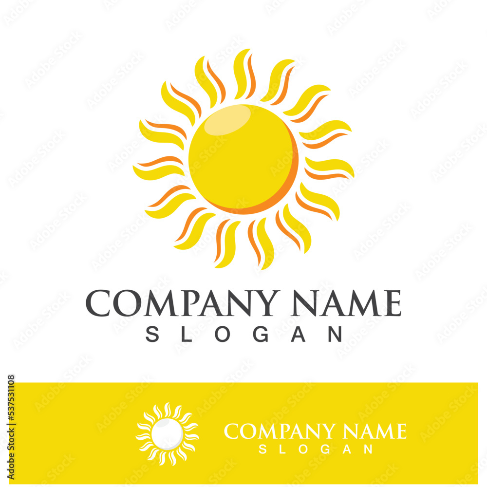 Fototapeta premium Creative sun concept logo illustration