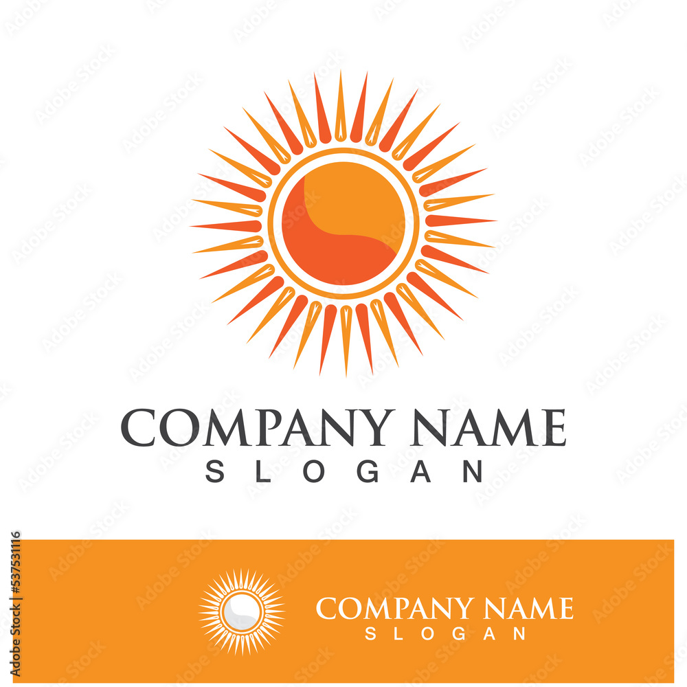 Fototapeta premium Creative sun concept logo illustration