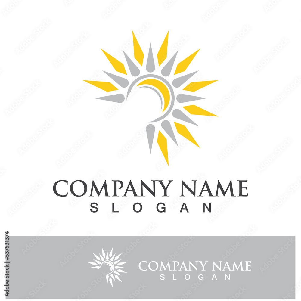 Creative sun concept logo illustration