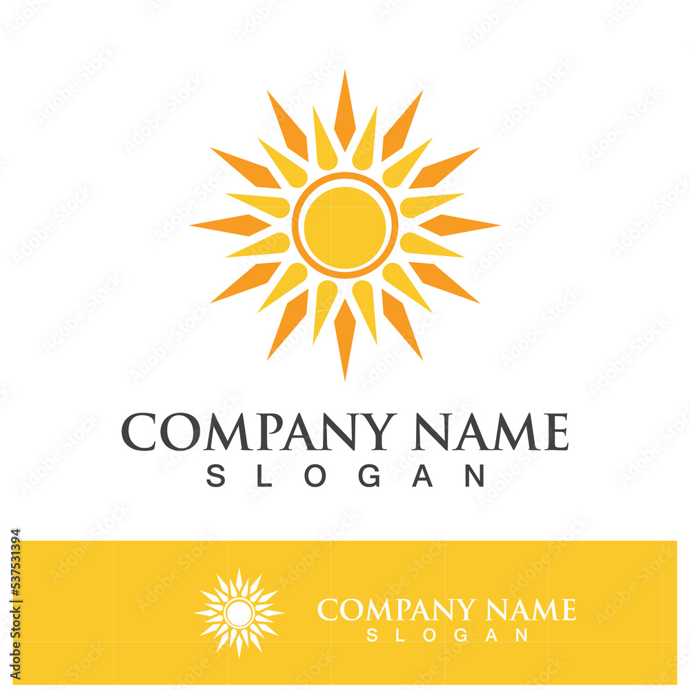 Fototapeta premium Creative sun concept logo illustration
