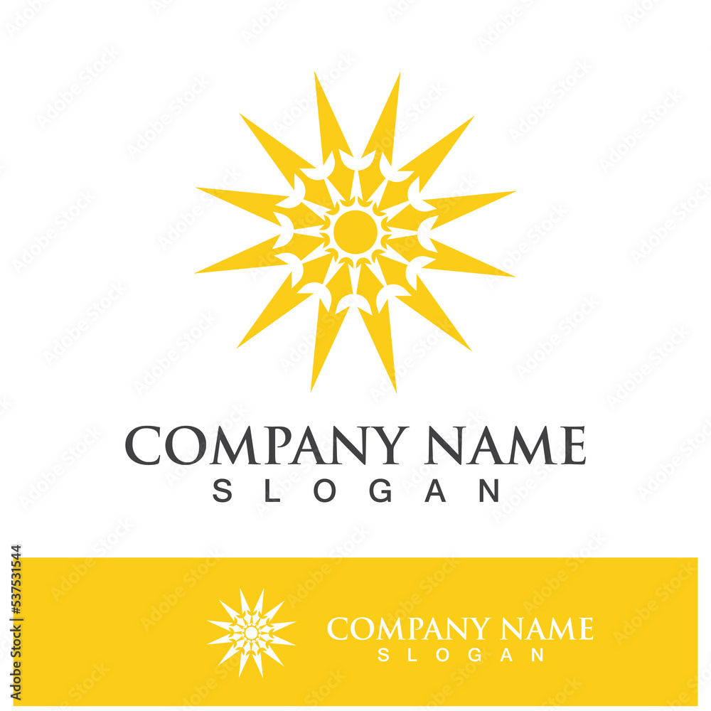 Fototapeta premium Creative sun concept logo illustration