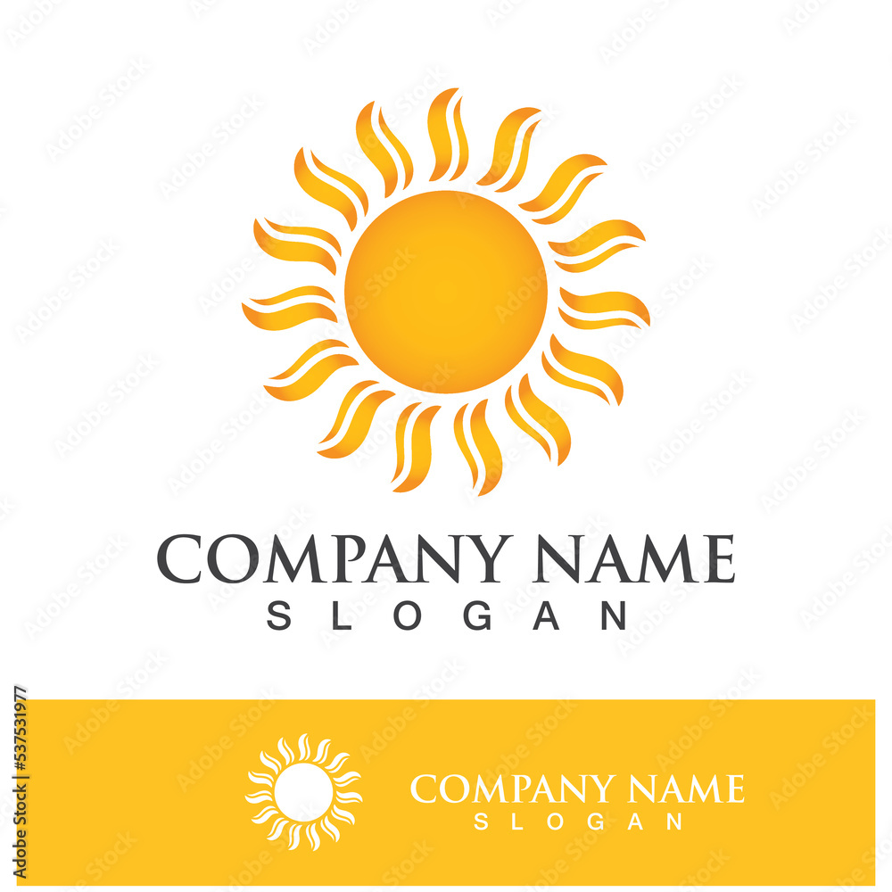 Fototapeta premium Creative sun concept logo illustration