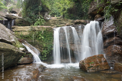 waterfall in the woods long exposure 