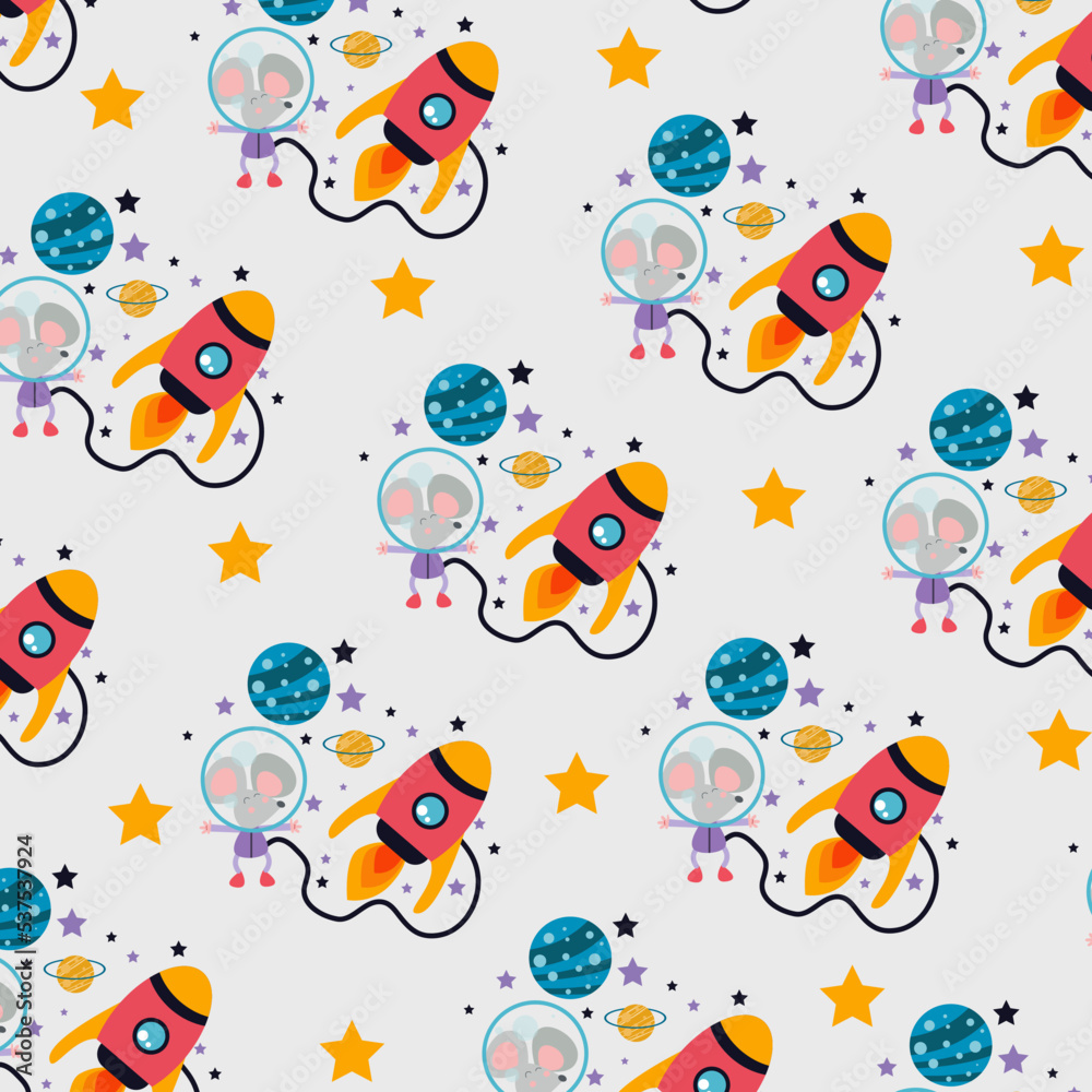 Seamless pattern with cute little mouse animal perfect for wrapping paper Seamless pattern with cute little mouse animal perfect for wrapping paper