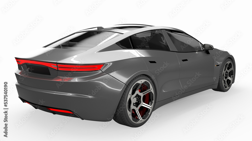 Naklejka premium 3d rendered fictional car illustration of a generic sedan