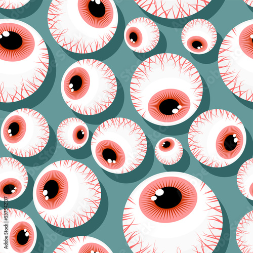 Eyeball Pattern seamless . Round eye Background. texture