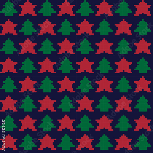 Christmas Tree Fair Isle Seamless Pattern Design - © Siu-Hong Mok