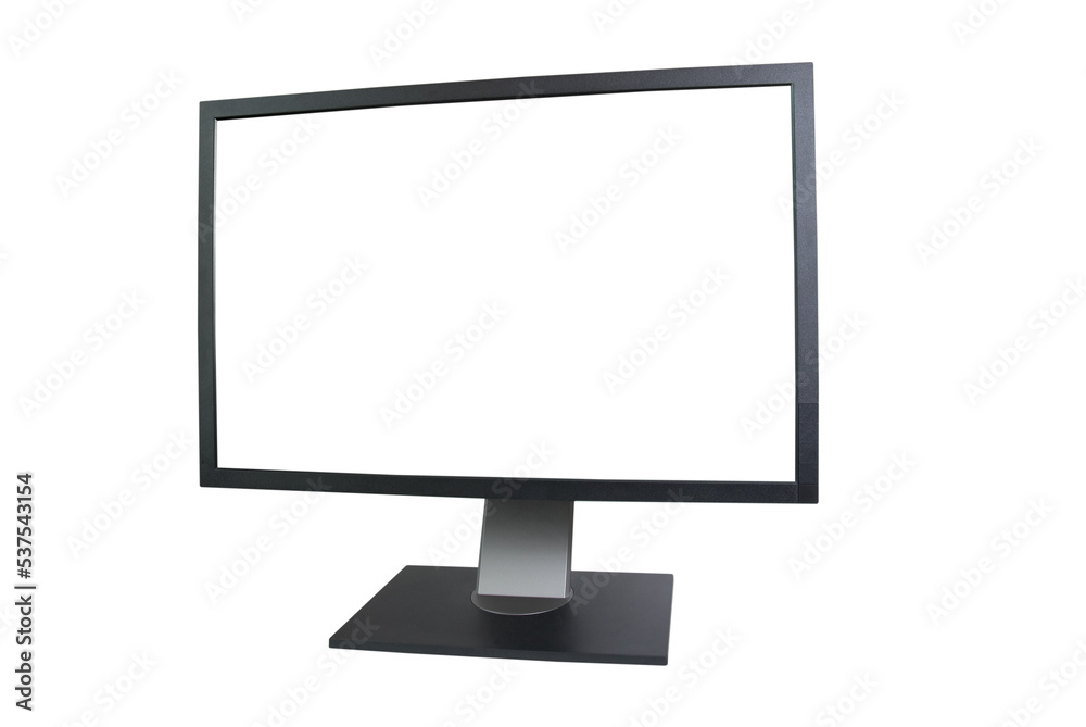 TV monitor with empty screen in PNG isolated on transparent background