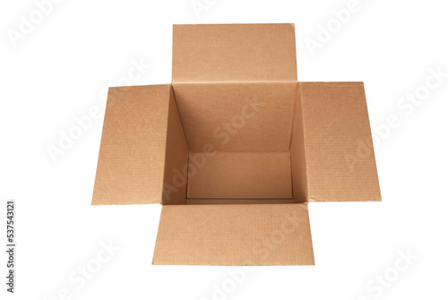 Open carton box in PNG isolated on transparent background