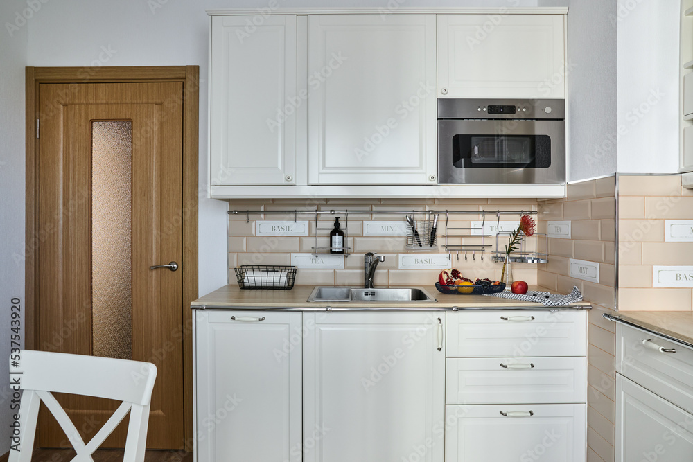 Fototapeta premium Prepared beautiful apartment with decor for rent