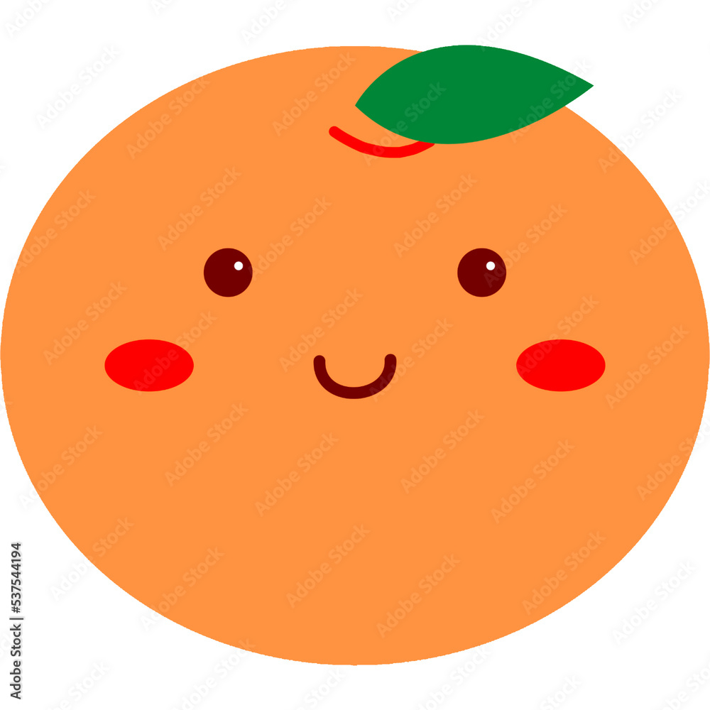 Obraz premium Orange character. Happy fruit icon.