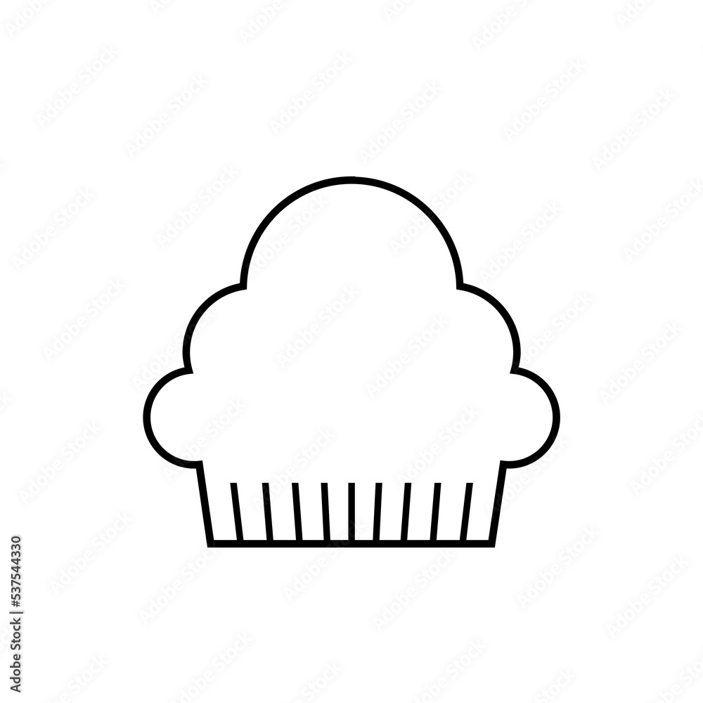 Cupcake line icon isolated on white background Cupcake line icon isolated on white background