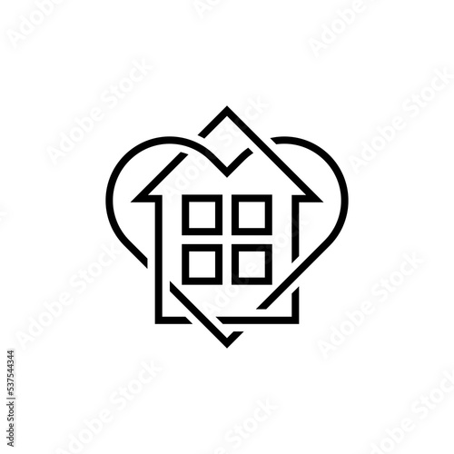 Stay at home line icon isolated on white background