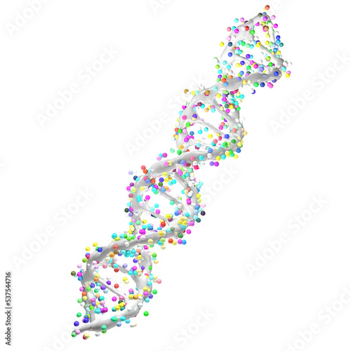 3D render of white DNA isolated on background