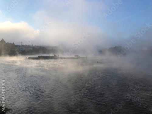 Crazy mist and fog coming off the river 