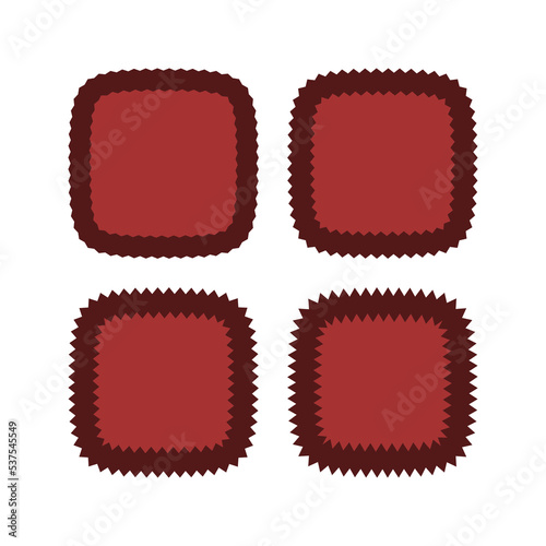 Zigzag Edge Squircle Frame Red Icons