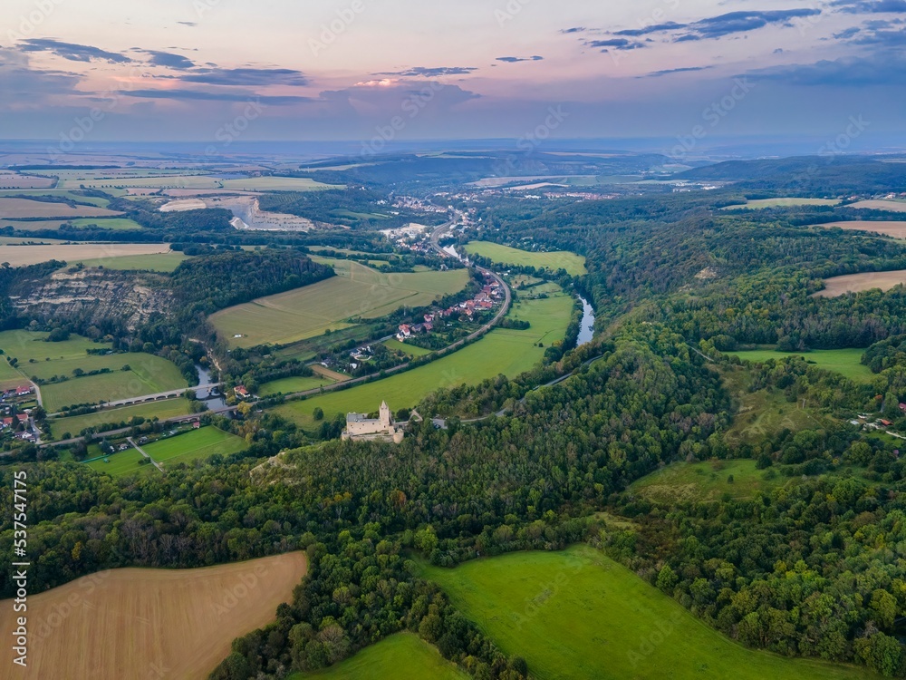 Rudelsburg, Saale und Bad Kösen im Burgenlandkreis, Sachsen-Anhalt