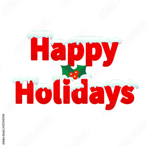 Happy Holidays タ雪をかぶったイトル文字