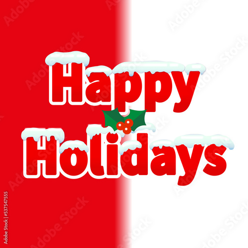 Happy Holidays タ雪をかぶったイトル文字