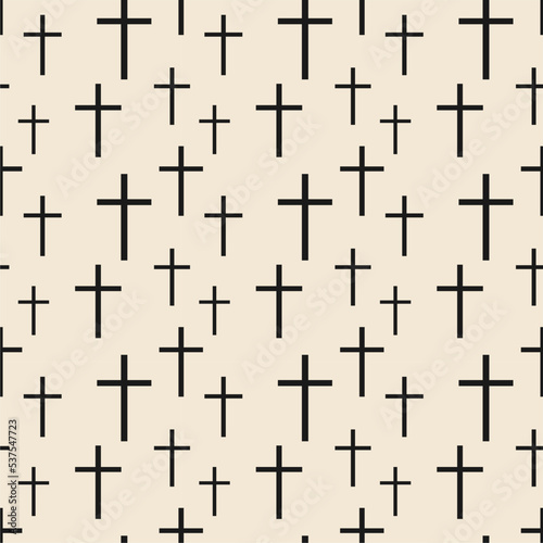 White crosses on a light background, seamless pattern. Happy Halloween. Print cards, wrappers, fabrics and more.