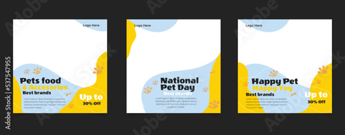 Pet food shop business instagram posts collection