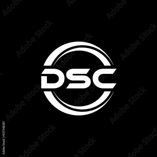 DSC letter logo design with black background in illustrator, vector logo modern alphabet font overlap style. calligraphy designs for logo, Poster, Invitation, etc. photo